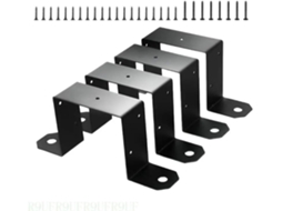 R9uf Conjunto De 4-suportes Montagem Para Gazebo Postes 4x4 Polegadas Com Revestimento Preto