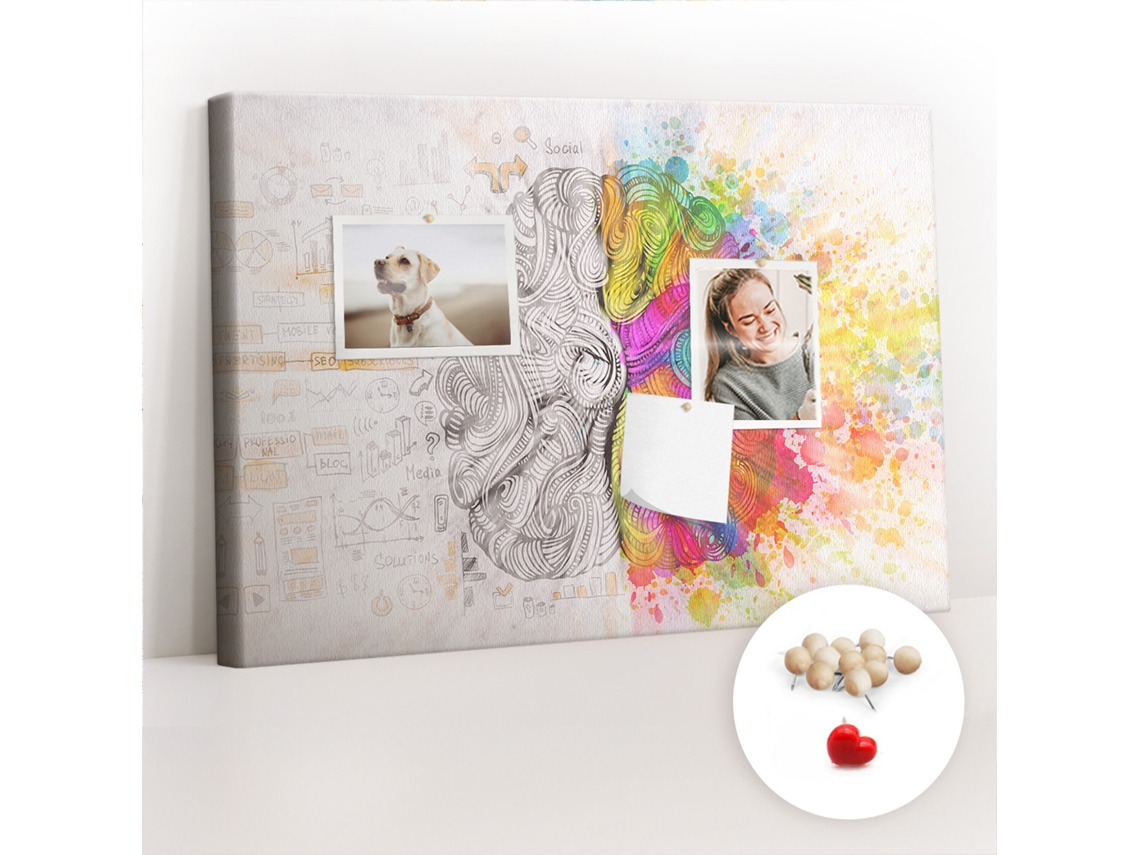 Painel De Cortiça Para Parede Abstração Cerebral Para A Sala De Estar Espelharte (60x40 Cm)