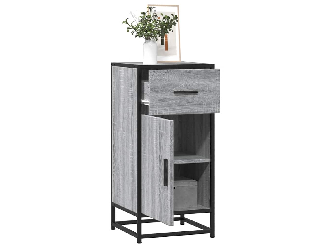 Aparador 35,5x35x76 cm Derivado madera/metal Gris Sonoma