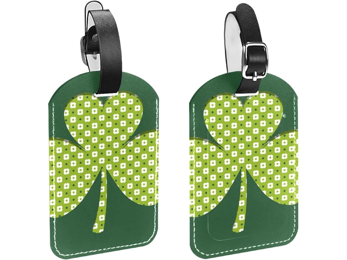 Conjunto De 2 Etiquetas Identificação Bagagem Green Clover Evitar A Perda Malas E Bagagens