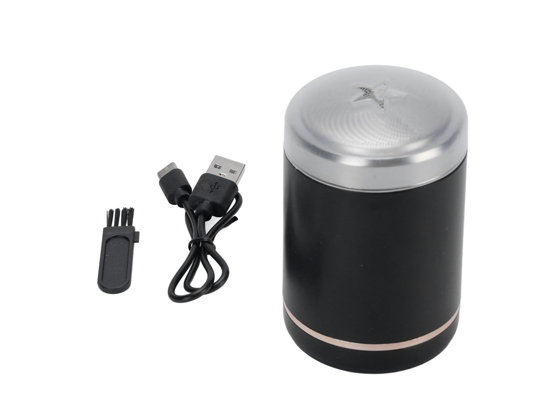 Aparelho De Cortar Barba Usb Recarregável Mini Para Viagem Preto