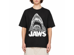 Rockinstone Jaws Movie Geometric Sharks Black Adult T-shirt Size:xxl