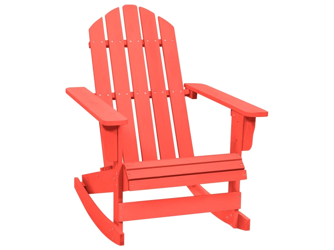 Cadeira De Jardim Adirondack De Baloiço Abeto Maciço Vermelho Dkd Home Decor