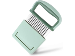 Cortador De Legumes Ondulado De Aço Inoxidável Com Alça E Proteção Para Corte De Batata Pb Everley891 (verde)