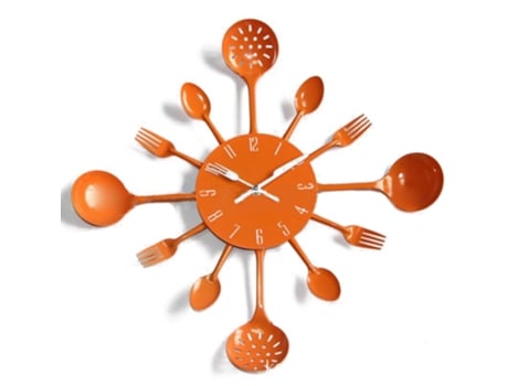 Relógio de Parede MISHA DIY Utensílios de Cozinha (Laranja)