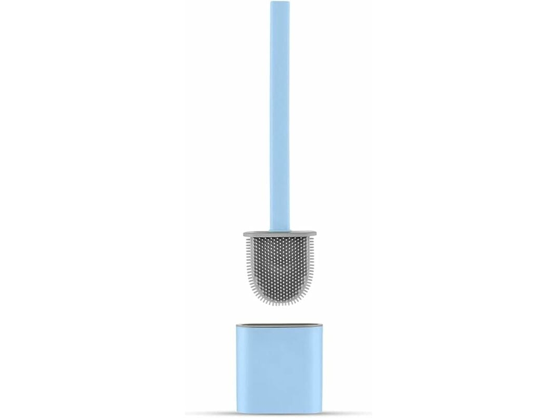 Suporte de Silicone para Escova Sanitária com Plana, Antigotejamento, Antibacteriano, Secagem Rápida, Azul AQUAFORGE