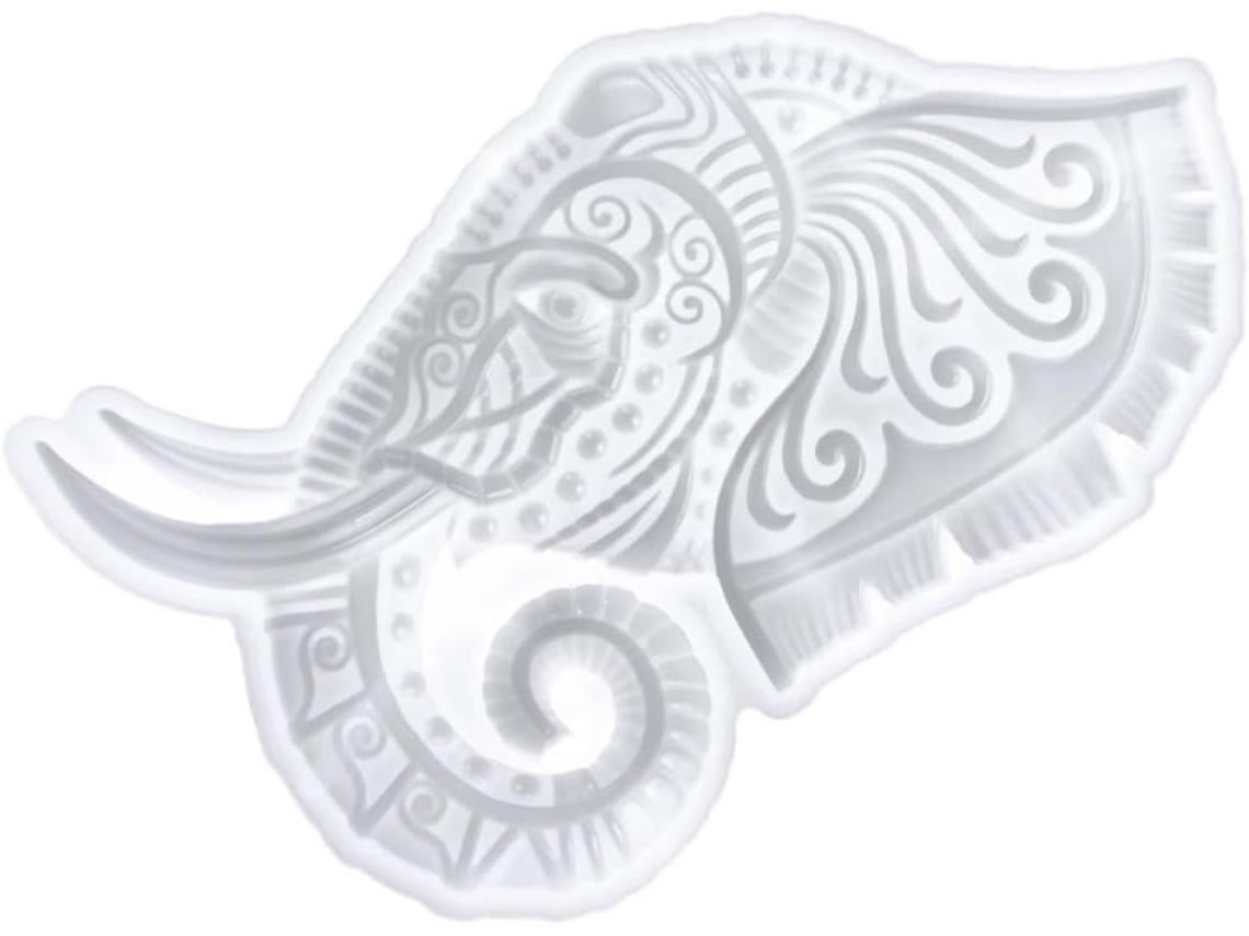 Molde De Silicone Branco Para Cabeça De Elefante, Resistente Ao Desgaste, Fácil De Usar.