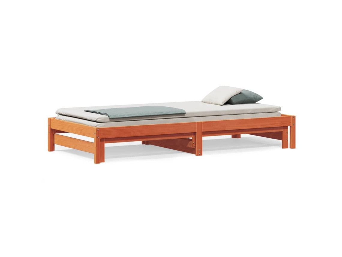 Sofá Cama com Gavetão em Madeira de Pinho Castanho Cera MAISON EXCLUSIVE (90x190 cm)