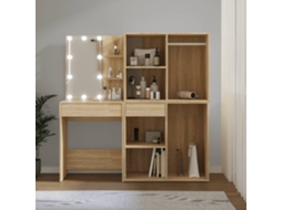 Vidaxl Toucador 2 Armários/luzes Led Derivados Madeira Carvalho Sonoma