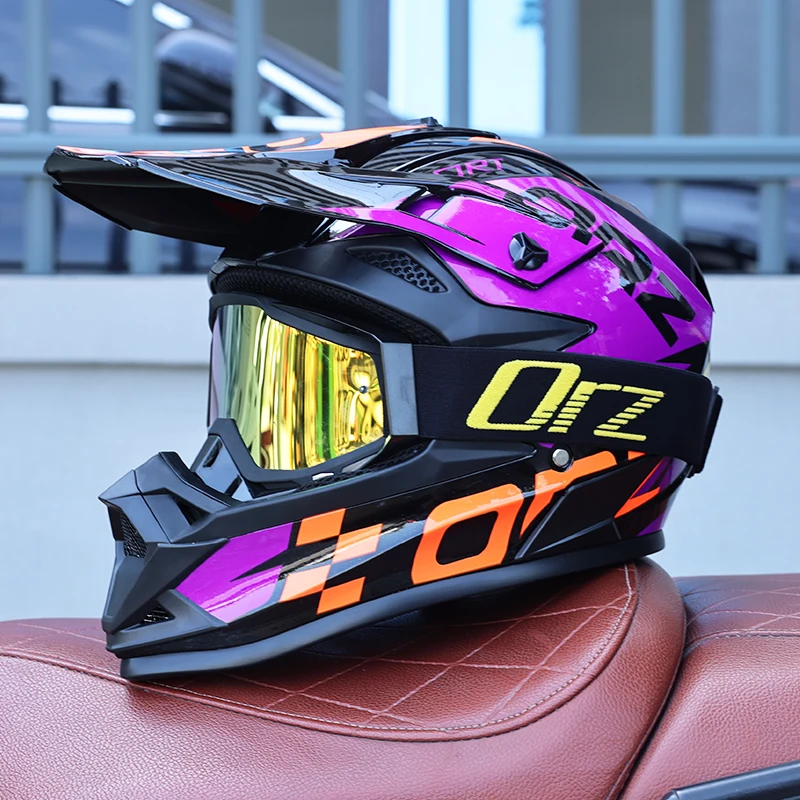 (xl) Capacete De Motocross Unissex, Material Abs, Certificado Dot.