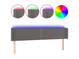 Led Headboard, Led Headboards Vidaxl Cinzeto Couro Artificial (203 X 16 X 78/88 Cm)