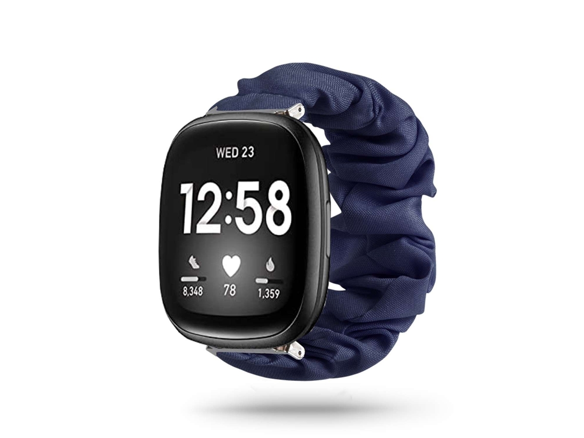 Bracelete Fitbit Versa Lite Pulseira Scrunchie Azul