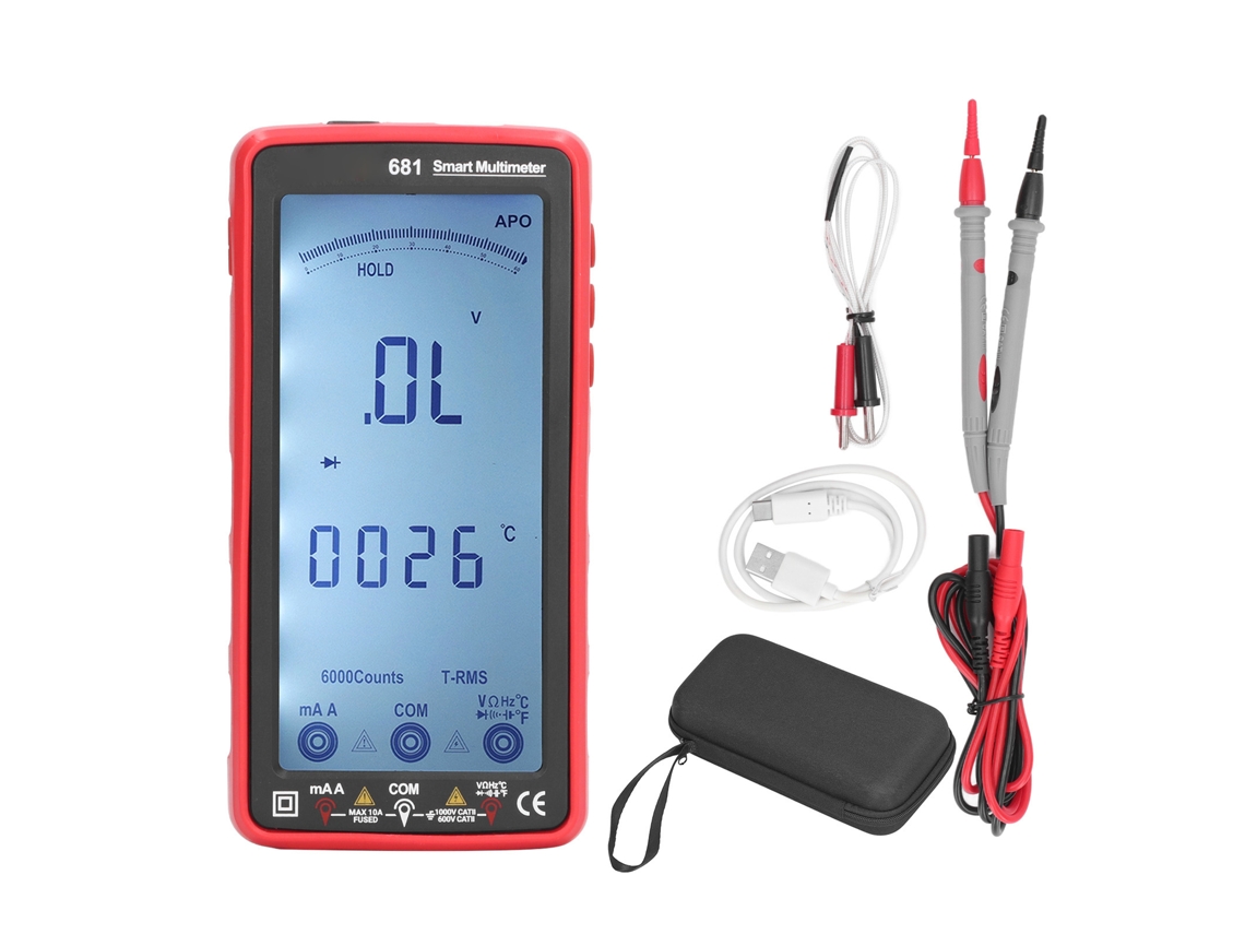 Multímetro Digital Ncv Anti Queimadura Tela Lcd Inteira Inteligente Volt Ampímetro 750v/1000v/10a
