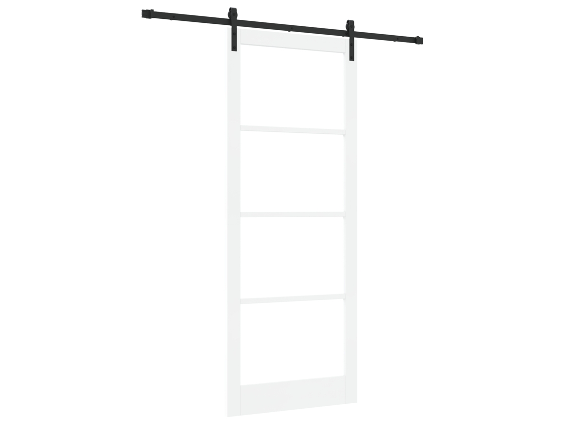 Porta Deslizante Com Conjunto De Ferragens Orkdal Branca Vidaxl Branco Metal (93 X 232 Cm)