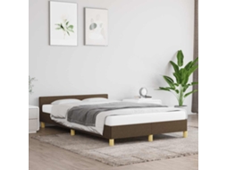 Vidaxl Estrutura de Cama Sem Colchão 120x200 Cm Tecido Castanho escuro