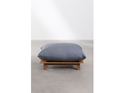 SKLUM Puff Brina Madeira de Acácia Cinza Antracite (47 x 92 x 82 cm)