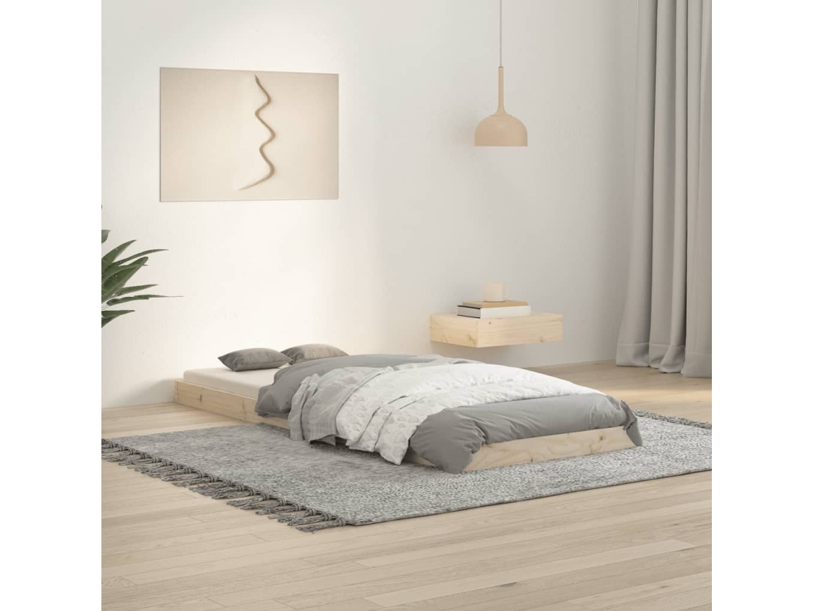 Vidaxl Estrutura De Cama De Solteiro Pequena 75x190 Cm Pinho Maciço