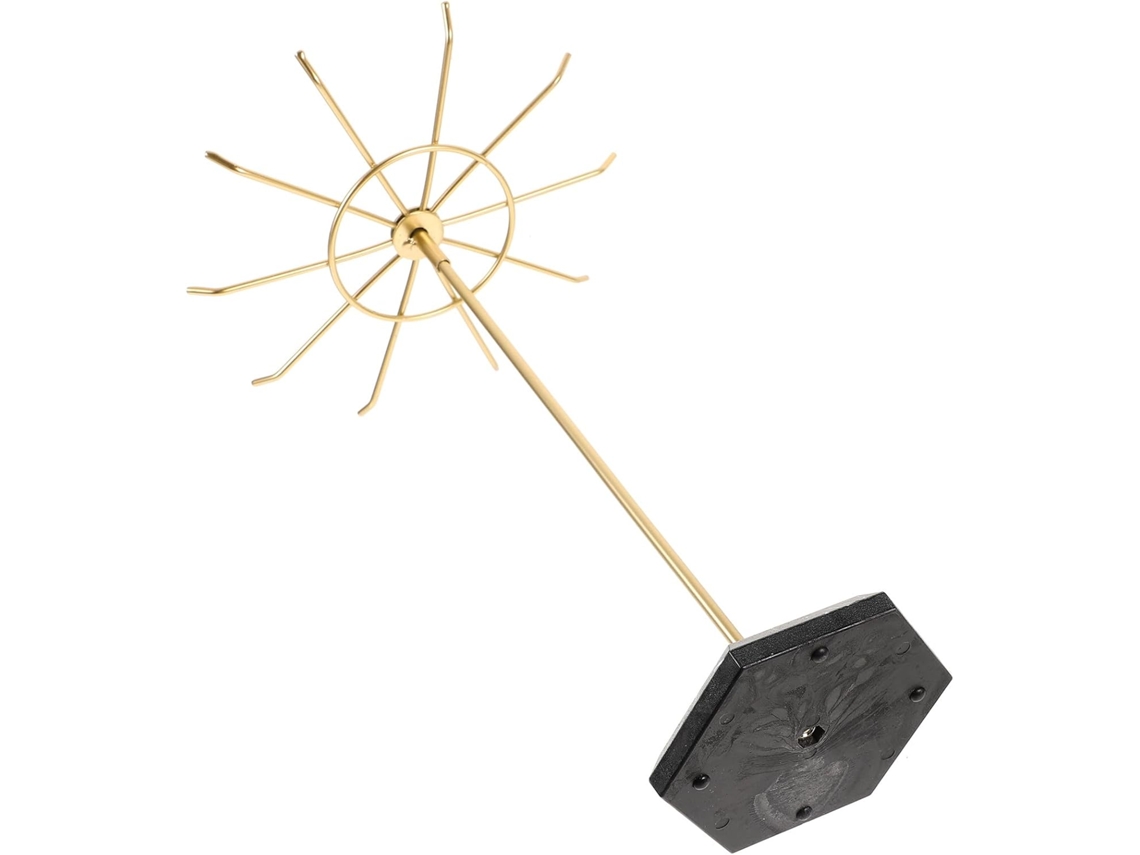 Suporte Giratório Para Joias Nuobesty Em Ferro Forjado Dourado, Ideal Para Colares E Brincos.