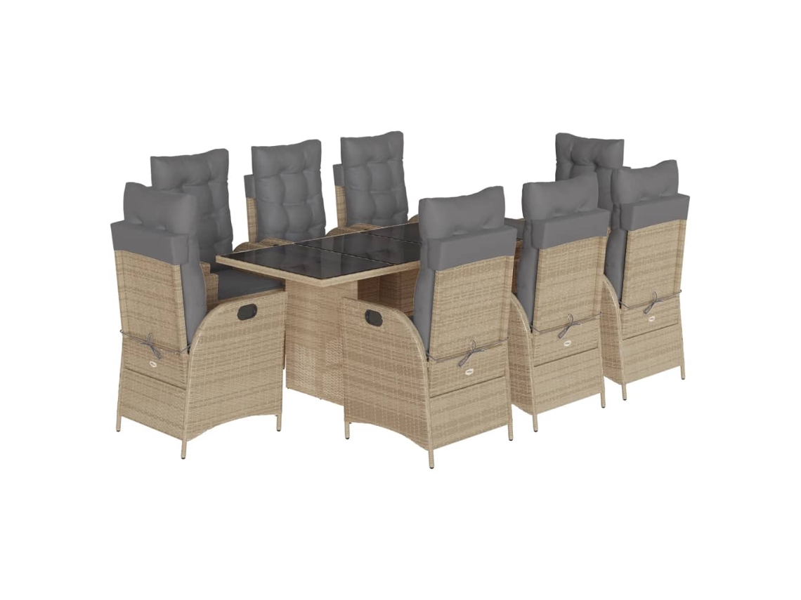 Garden Dining Set, Garden Dining Sets Vidaxl Bege Rattan / Vime (n/a)