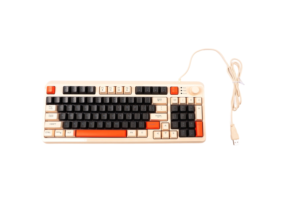 Aetheria teclado Gamer Usb 94 Teclas Iluminação Led Backlit Ergonomico com Pé Dobrável e Teclas Multimídia