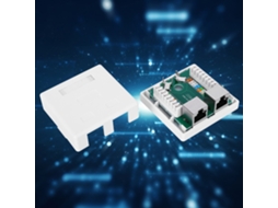 Adaptador De Conexão De Parede Super 5 Shield Rj45-8p8c Com 2 Portas Para Extensão De Mesa