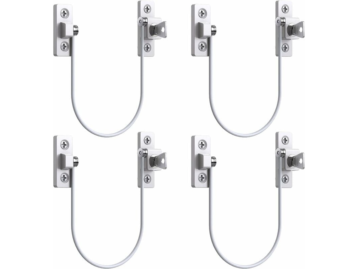 4 peças abridor de janela, limitador de porta, fechadura, janela UPVC L Slowmoose