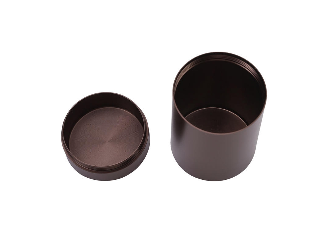 Mini Caixa de Chá de Metal, Recipiente Pequeno e Portátil MDUG (cor Café)