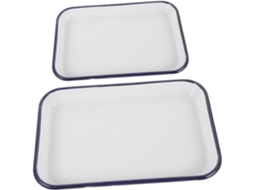 Assadeira Quadrada De Esmalte De 2 Peças Para Bolos, Bandeja Antiaderente, Durável Para Restaurantes Assadeira Quadrada De Esmalte De 2 Gokoco
