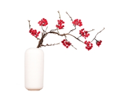 Laxiscreed Ramo De Cerejeira Artificial Zen Para Decoração De Casa, Vermelho, Sem Vaso
