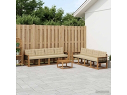 Vidaxl Conjunto De Sofás Para Exterior 9 Pcs Natural E Bege