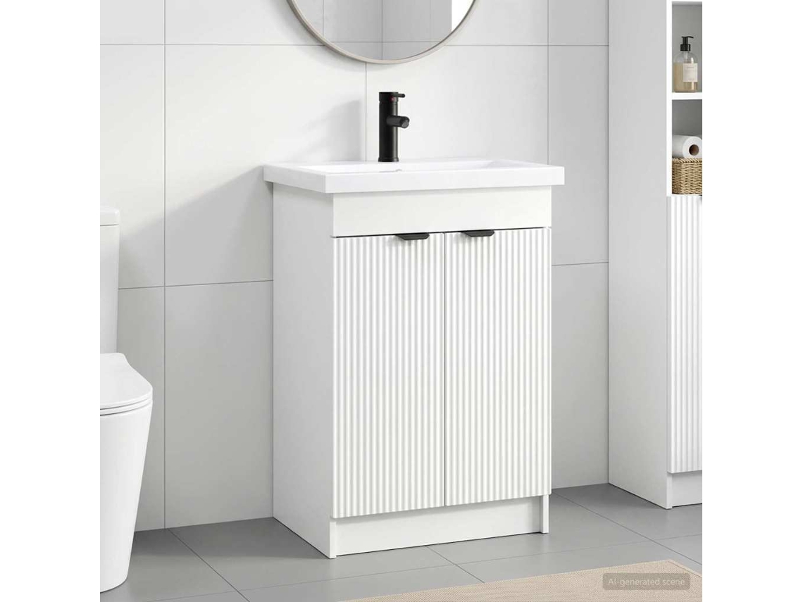 Vidaxl Conjunto De Móveis Para Banheiro Branco 78,5 X 37,5 X 81 Cm