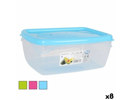 Lancheira Retangular com Tampa Dem 5 L Retangular 29,5 x 21,5 x 11,7 cm (8 Unidades)