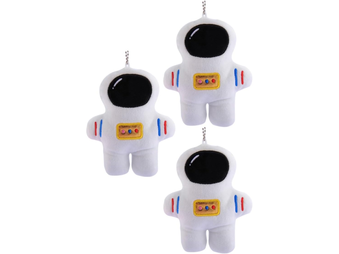 Lote De 3 Chaveiros De Astronauta Em Tecido Macio E Algodão Pp, Estilo Cartoon Tridimensional