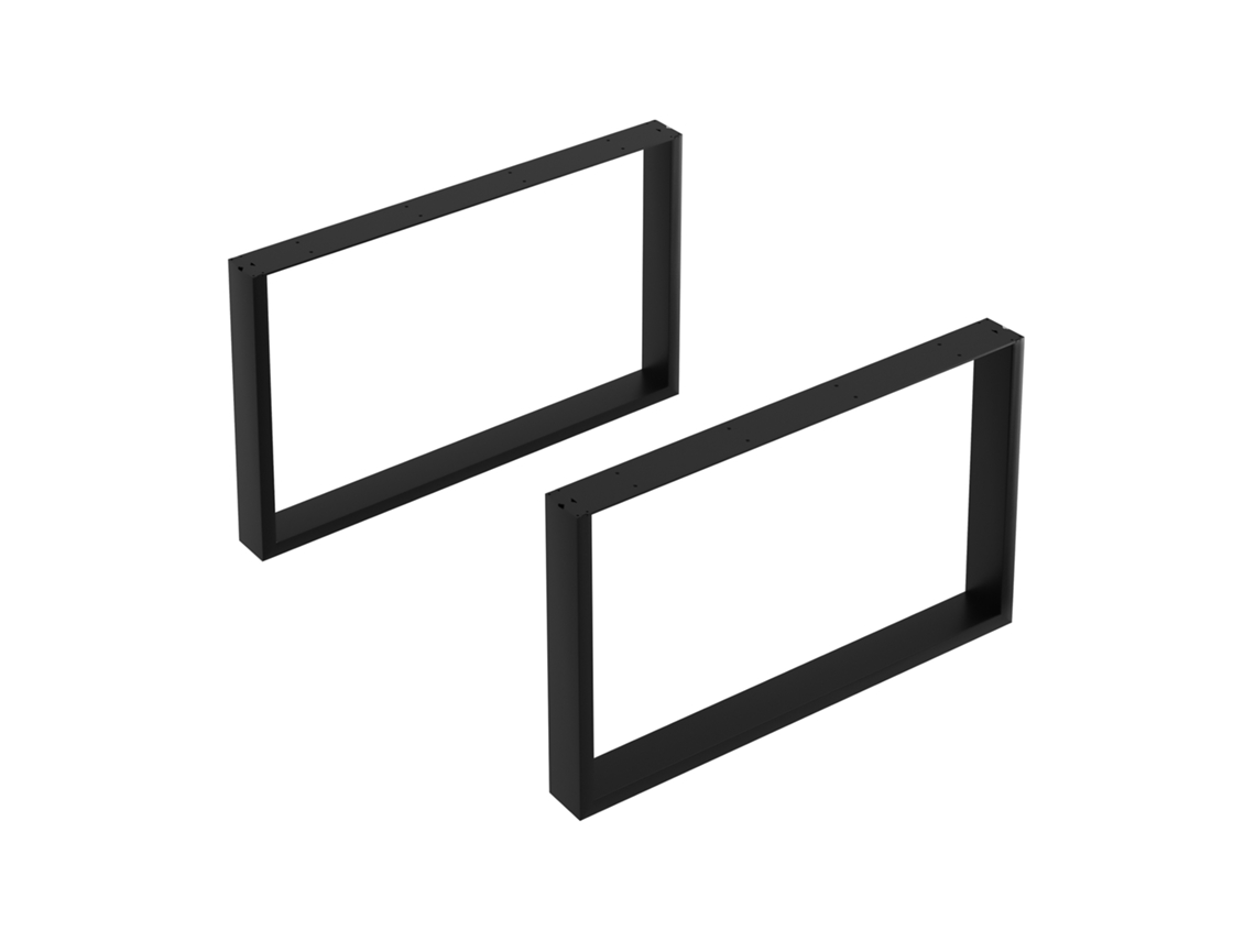 Conjunto de 2 mesas de centro quadradas DIY Makers, 66x40cm, aço preto.