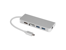 Hub Usb 3.0 Type C 8 Em 1 Hdmi Sd Tf Pd Rj45 Lan Gigabit Leitor De Cartões Prata