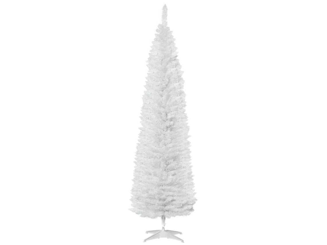 Árvore de Natal Pvc, Metal e Plástico Cor Branco Ø55x210 cm Homcom