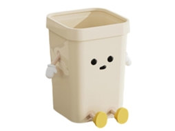 Lixeira Genérica Fofa, 7l, Em Plástico Pp, Com Design De Desenho Animado Com Olhos, Mãos E Pernas, Lixeira Com