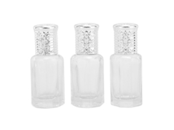 Perfume Garrafas Recarregáveis 10ml Tampa Prateada