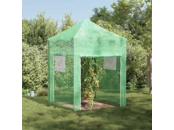 Vidaxl Estufa Com Estrutura Pop-up Verde 200 X 200 X 300 Cm Ferro