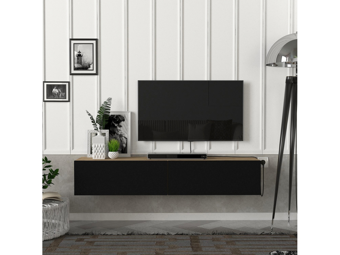 Móvel de TV [EN.CASA] Toivakka (135 x 31 x 25 cm - Aglomerado - Castanho)