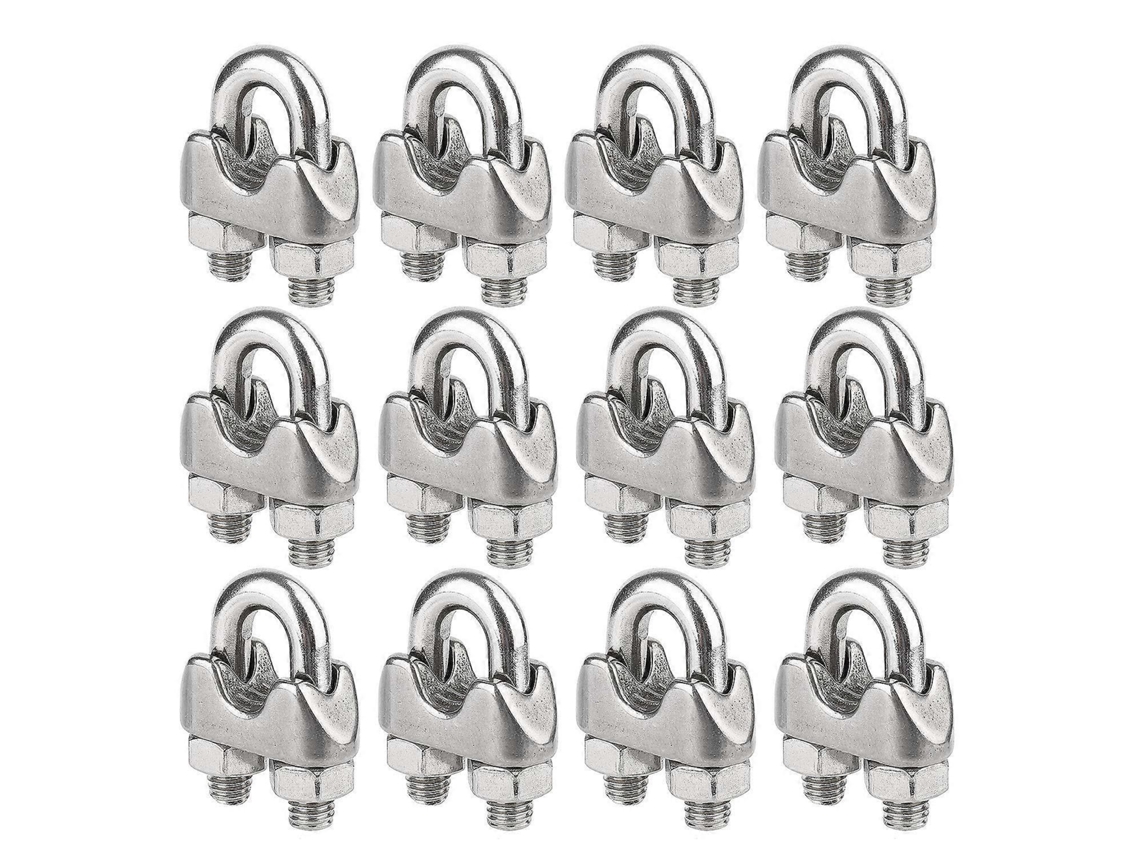 12 Abraçadeiras de Aço Inoxidável 304 para Cabos Metálicos de 6mm M6 Resistentes À Corrosão