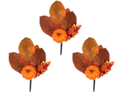 Conjunto De 3 Decorações Artificiais De Folhas De Outono Para O Halloween E O Dia De Ação De Graças |