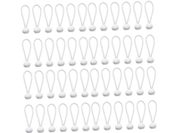 50 Unidades de Bolas Polipropileno com Corda Elástica, Brancas, para Quicar. AQUAFORGE