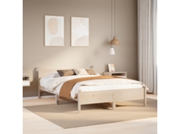 Vidaxl Cama Sem Colchão 135x190 Cm Madeira de Pinho Maciça