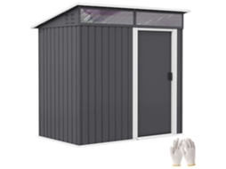 Abrigo de Armazenamento Aço Galvanizado Cor Cinza Escuro/cinza de Carvão 195x122x159-1,82 M Outsunny