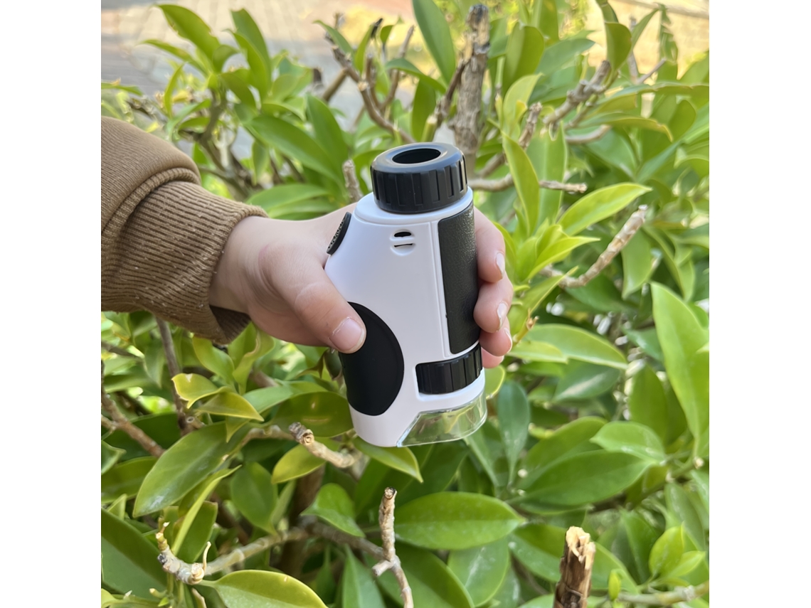 Microscópio Portátil de Brinquedo com Luz Led, Ampliação de 50x a 300x, Perfeito para Explorar a Natureza em Ambientes Internos e Externos BRILVIBERA