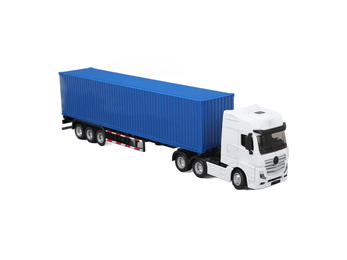 Mali caminhão de Contêiner em Escala 1:50 com Trailer Detachável para Interior Azul Modelo de Brinquedo de Alta Fidelidade