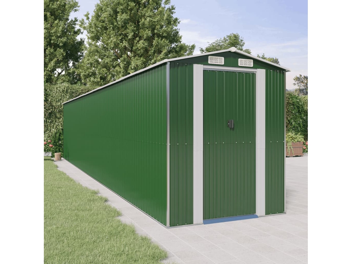 Vidaxl Abrigo De Jardim 192x1021x223 Cm Aço Galvanizado Verde