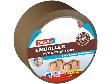 Embalagem Pvc Extra Forte Marrom 40mx50mm Tesa