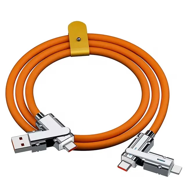 Cabo De Dados Usb Tipo C Para Tipo C 4 Em 1 De 120 W (laranja, 1,5 M)